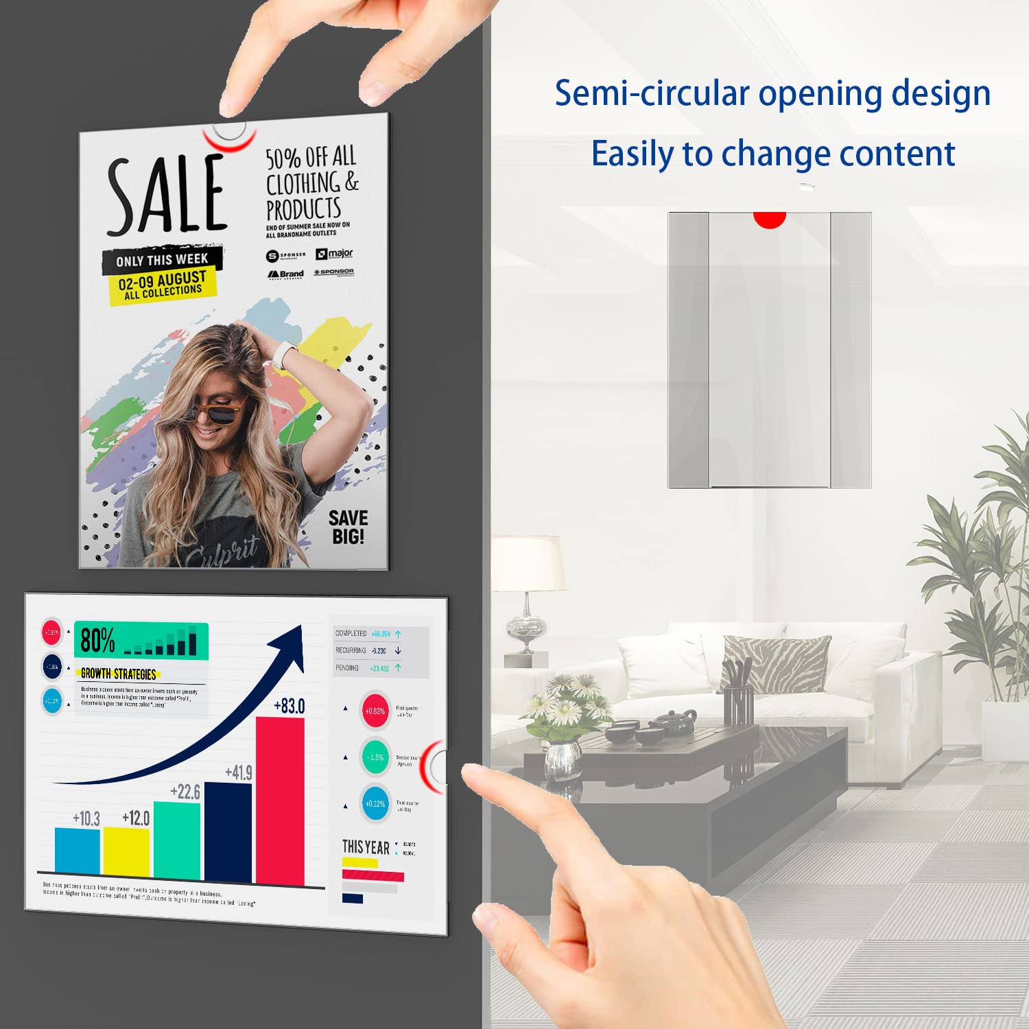 Amazon | TONICE® 8.5x11インチ アクリル壁サインホルダー 縦横両用